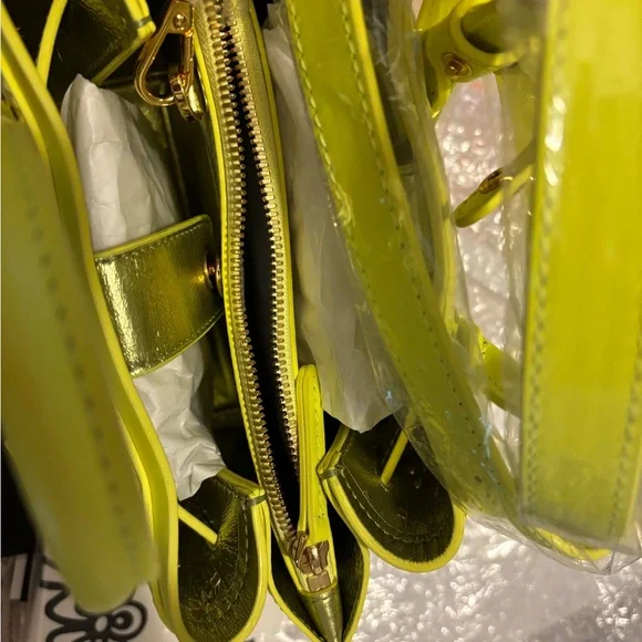 MCM Yellow Mini Bag with Geometric Perforations - Picture 4 of 10